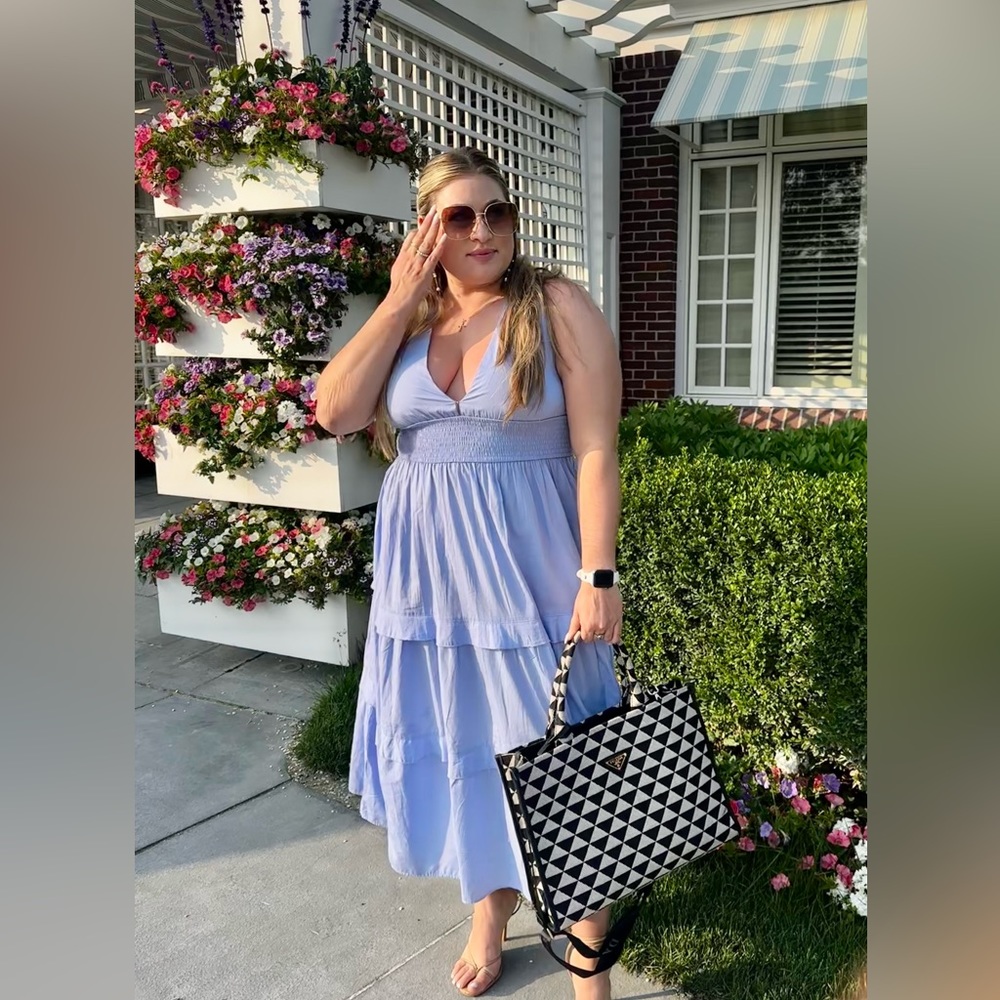 Abercrombie smocked waist midi dress